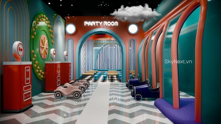 Khu vui chơi thương mại 550m2 với khu leo, ball pit và khu party