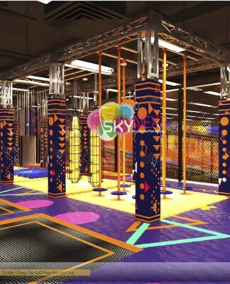Trẻ em tương tác với projection mapping và AR trong khu vui chơi