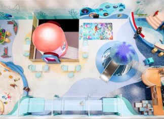 Bố trí khu vui chơi 900m2 với khu chơi, party room và khu F&B