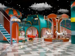 Nature play cho sân chơi 950m²: chuyển đổi thành không gian trải nghiệm Trẻ chơi trên đồi cỏ và logs trong sân chơi thiên nhiên