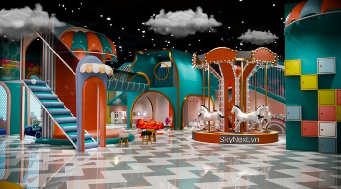 Nature play cho sân chơi 950m²: chuyển đổi thành không gian trải nghiệm Trẻ chơi trên đồi cỏ và logs trong sân chơi thiên nhiên